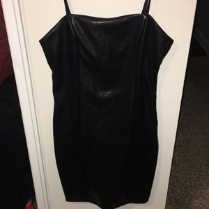 She's a Bute Pu Leather Mini Dress Black